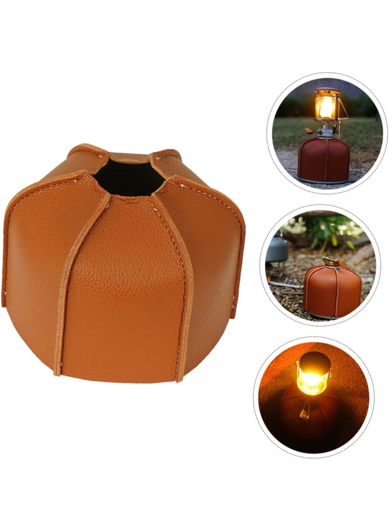 230g PU Leather Camping Fuel Gas Canister Cover Protector Gas Tank Cover Gas Cylinder Storage Protector - Image 2