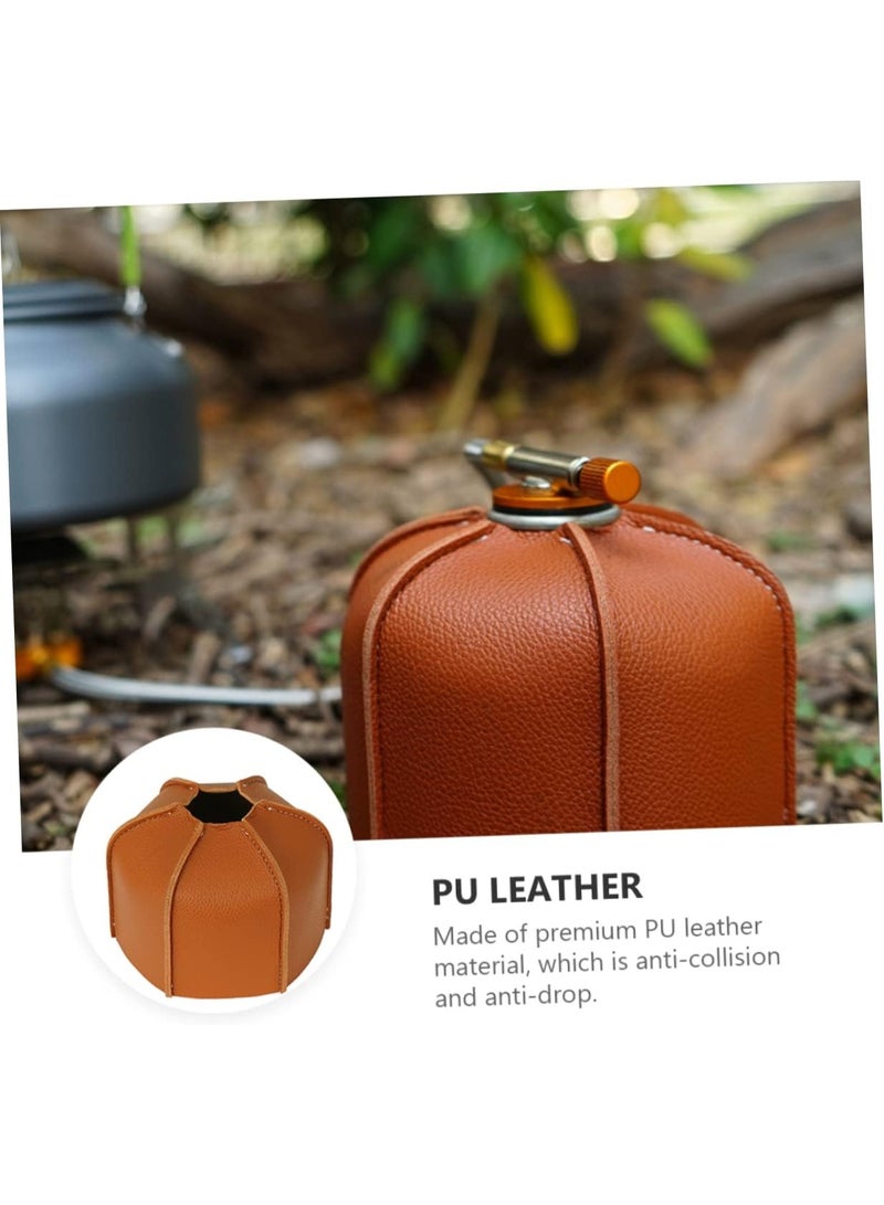 230g PU Leather Camping Fuel Gas Canister Cover Protector Gas Tank Cover Gas Cylinder Storage Protector - Image 4