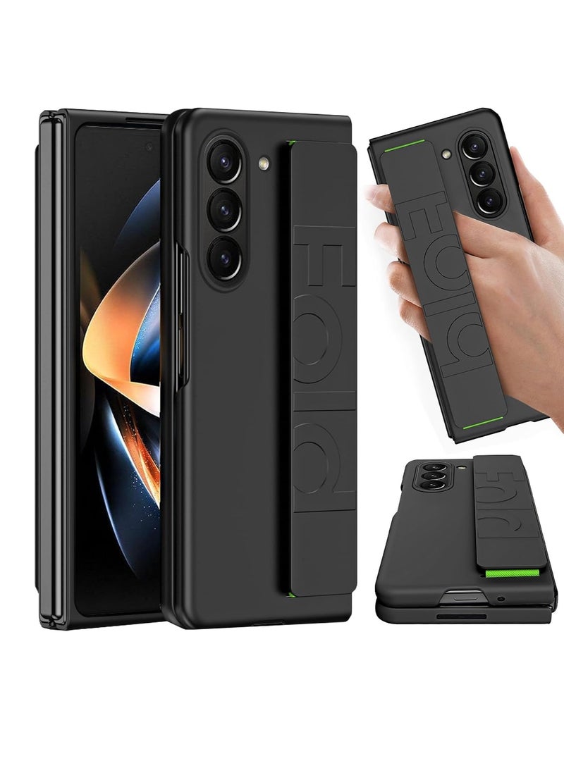 غطاء حافظة لهاتف Samsung Galaxy Z Fold 6 مع حزام معصم، حافظة واقية صلبة من البولي كربونات فائقة النحافة ومضادة للخدش لهاتف Samsung Z Fold 6 5G 2024 - Image 1