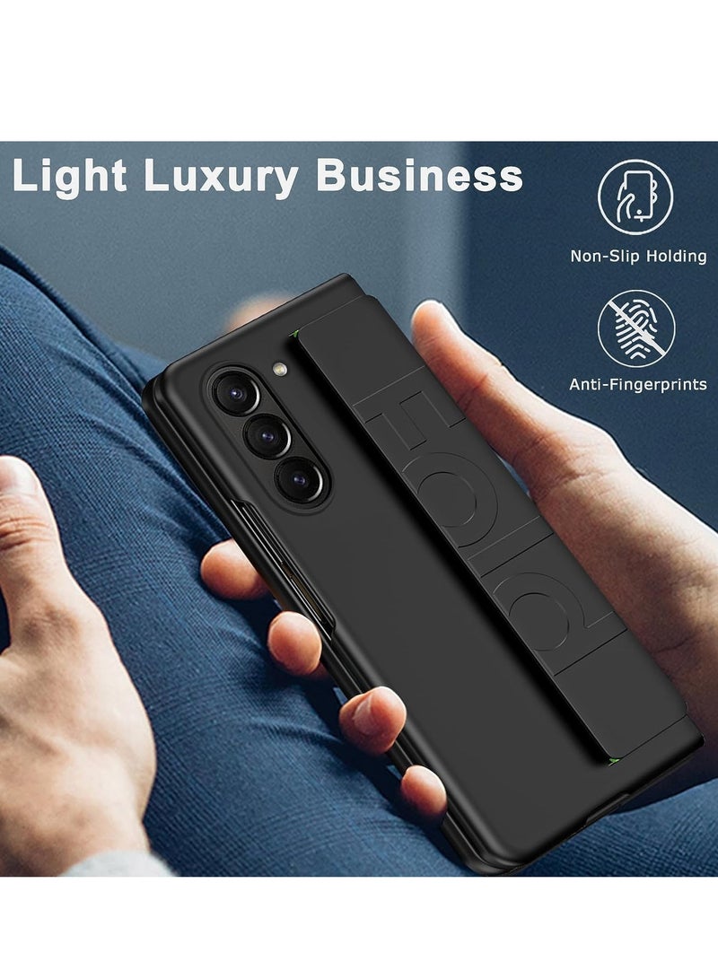 غطاء حافظة لهاتف Samsung Galaxy Z Fold 6 مع حزام معصم، حافظة واقية صلبة من البولي كربونات فائقة النحافة ومضادة للخدش لهاتف Samsung Z Fold 6 5G 2024 - Image 5