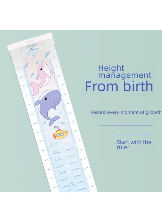 [Sticker + Storage Bag] Infant Height Measuring Pad Baby Height Measuring Device Cute Cartoon Measuring Ruler-Specifications:Happy Paradise (Basic) [Shoe Size Comparison Table]]