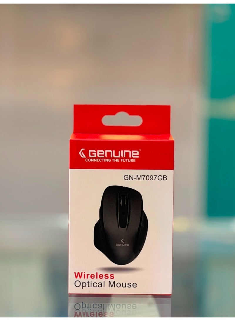 Genuine GN-M7097GB Wireless Optical Mouse, 1200 DPI, Ergonomic Design, Plug & Play - Image 1
