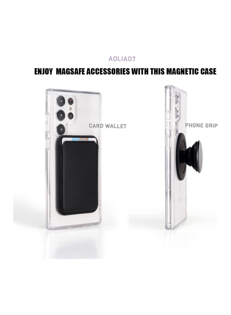 ELTRAZONE Clear Magnetic Case for Samsung Galaxy S22 Ultra Compatible with Magsafe Card Wallet& Wireless Chager - Image 4