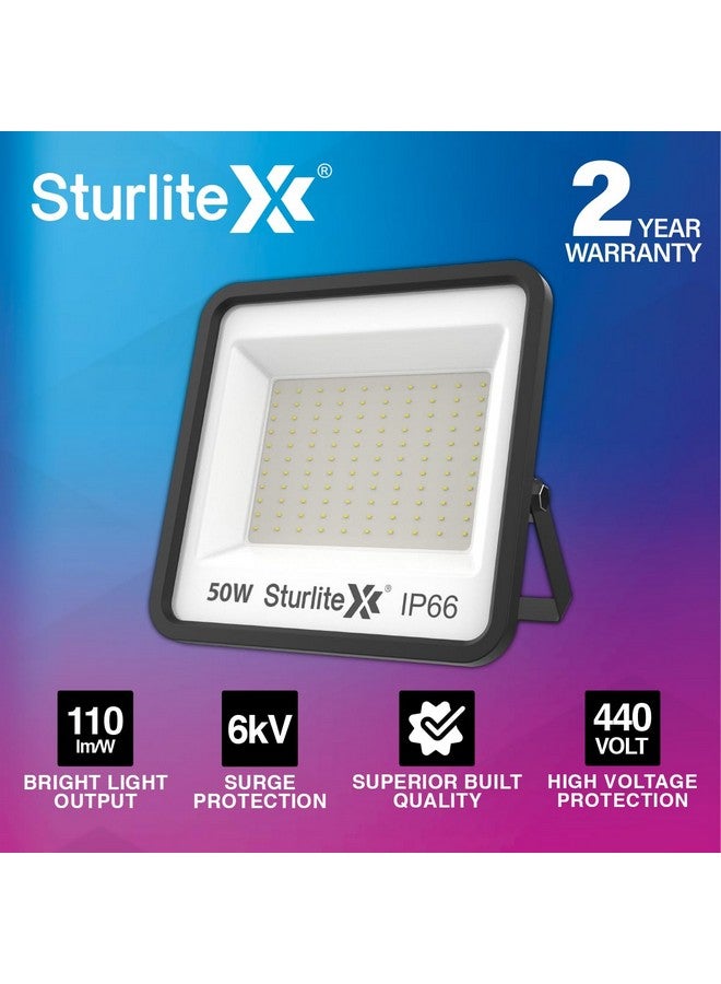 Sturlite Spektr 50 W LED Flood Light| Cool White 6500K Color Temperature LED Lamp| IP66 Waterproof Surge Protection Focus Light for Factory, Garage, Parking, Garden, Playground & Shop - (Pack of 1) - Image 3