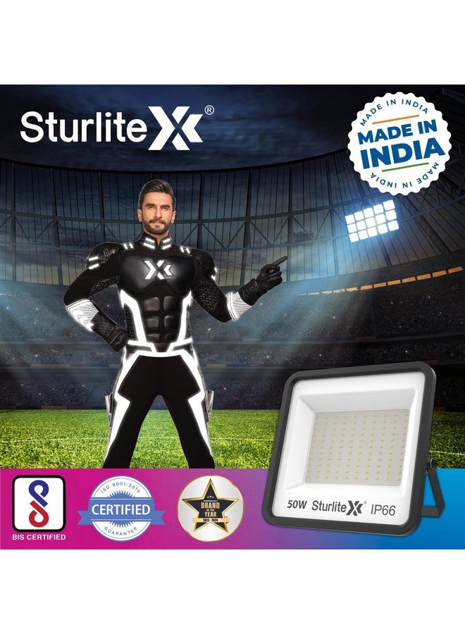 Sturlite Spektr 50 W LED Flood Light| Cool White 6500K Color Temperature LED Lamp| IP66 Waterproof Surge Protection Focus Light for Factory, Garage, Parking, Garden, Playground & Shop - (Pack of 1) - Image 2