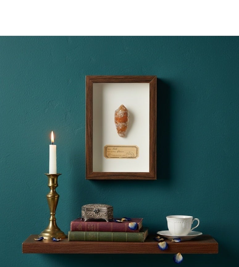 Natural Seashell Specimen Frame – Authentic Patterned Cone Shell with Certificate | Premium Wood Frame | 12.5 × 17.5 cm - Image 4