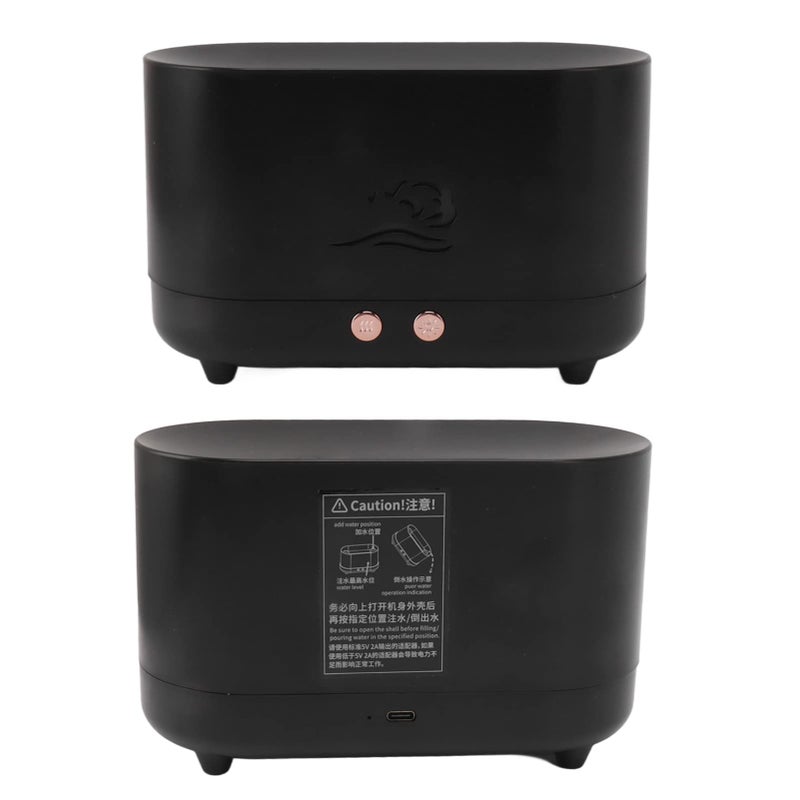جهاز عطور محاكاة XinrZythrop مع موزع زيوت عطرية USB سعة 225 مل وإضاءة LED بتأثير اللهب، هادئ 35 ديسيبل، مادة ABS، للمنزل والمكتب والمقهى - Image 3