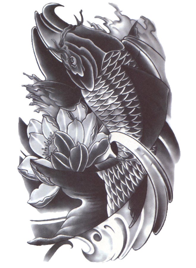 NIBEMINENT 3D Flash Waterproof Temporary Body Art Tattoo Sticker Black