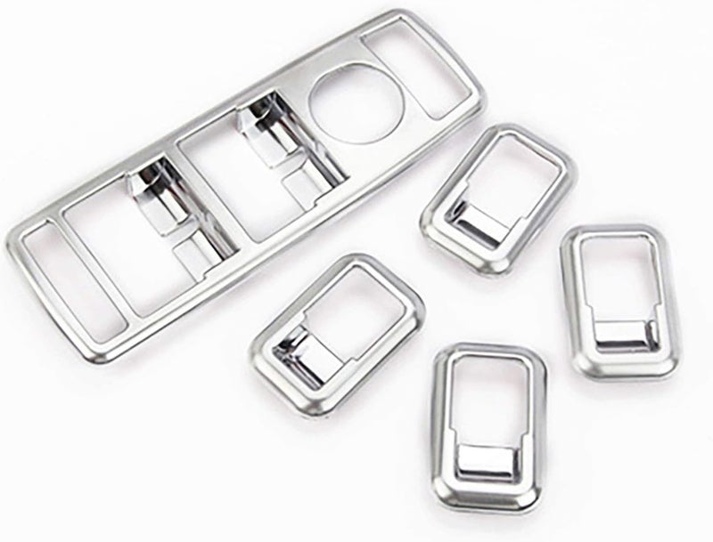 QASULER Chrome Silver Window Switch Cover Trim for Tesla Model S/X - Image 1