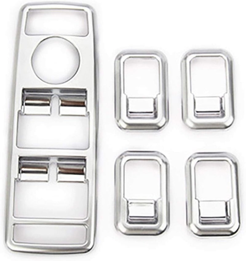 QASULER Chrome Silver Window Switch Cover Trim for Tesla Model S/X - Image 2