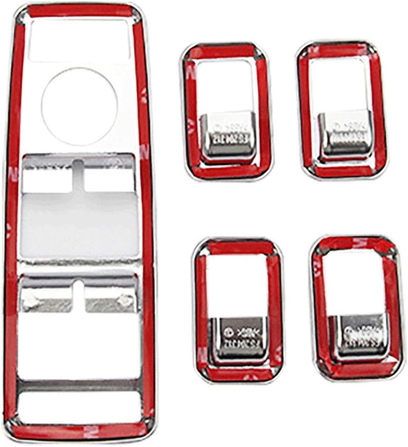 QASULER Chrome Silver Window Switch Cover Trim for Tesla Model S/X - Image 5