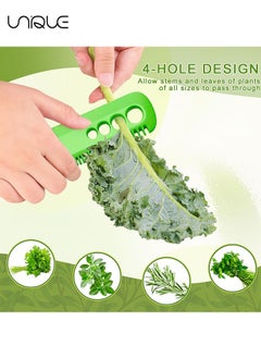 Unique 1 Pcs Herb Stripping Tool,Mini Vegetable Leaf Peeler Herb Stripper ,Chard, Collard Greens, Thyme, Basil, Cilantro Tool Kitchen Gadgets Green Leaf Herb Stripper (Green)  - Image 3