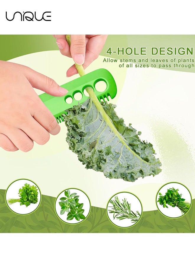 Unique - 1 Pcs Herb Stripping Tool,Mini Vegetable Leaf Peeler Herb Stripper ,Chard, Collard Greens, Thyme, Basil, Cilantro Tool Kitchen Gadgets Green Leaf Herb Stripper (Green) - Image 1