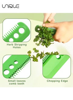 Unique 1 Pcs Herb Stripping Tool,Mini Vegetable Leaf Peeler Herb Stripper ,Chard, Collard Greens, Thyme, Basil, Cilantro Tool Kitchen Gadgets Green Leaf Herb Stripper (Green)  - Image 4