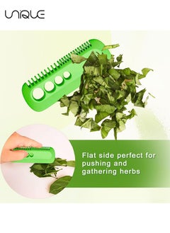 Unique 1 Pcs Herb Stripping Tool,Mini Vegetable Leaf Peeler Herb Stripper ,Chard, Collard Greens, Thyme, Basil, Cilantro Tool Kitchen Gadgets Green Leaf Herb Stripper (Green)  - Image 5