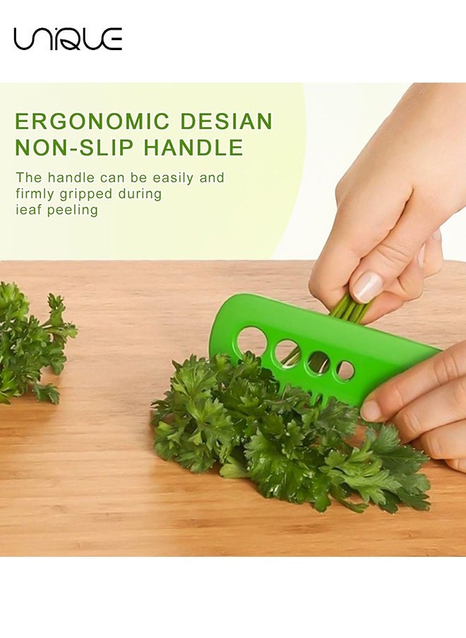 Unique - 1 Pcs Herb Stripping Tool,Mini Vegetable Leaf Peeler Herb Stripper ,Chard, Collard Greens, Thyme, Basil, Cilantro Tool Kitchen Gadgets Green Leaf Herb Stripper (Green) - Image 1