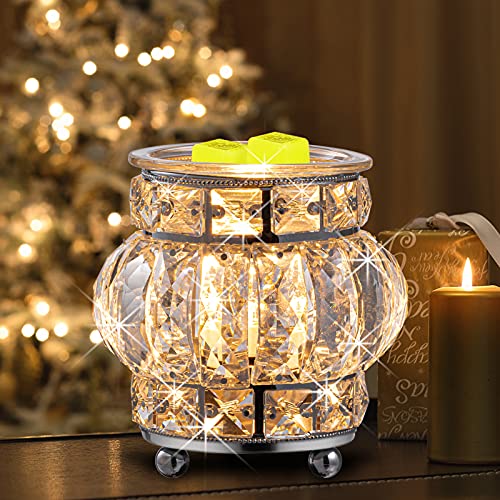 MAXWINER Electric Wax Melt Warmer Wrought Iron Crystal Oil Burner for Home, Living Room, Bedroom, Kitchen, SPA, Office (Silver) - Image 4
