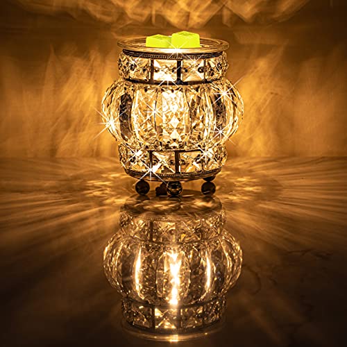 MAXWINER Electric Wax Melt Warmer Wrought Iron Crystal Oil Burner for Home, Living Room, Bedroom, Kitchen, SPA, Office (Silver) - Image 2