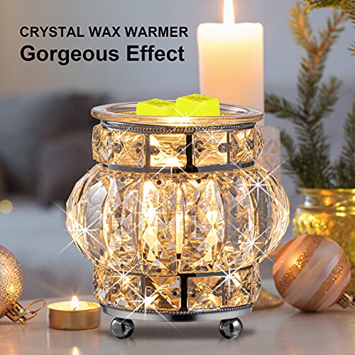 MAXWINER Electric Wax Melt Warmer Wrought Iron Crystal Oil Burner for Home, Living Room, Bedroom, Kitchen, SPA, Office (Silver) - Image 3