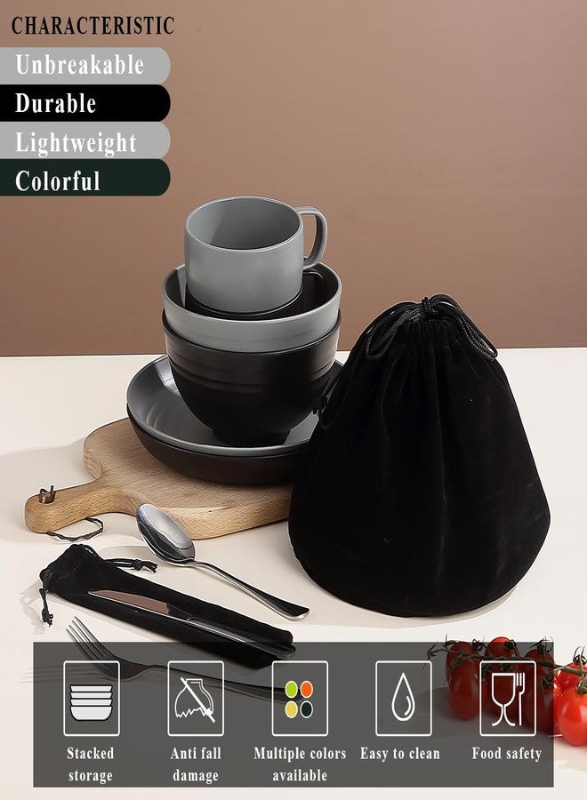 Berglander طقم أدوات طعام للتخييم من بيرغلاندر لشخصين، يتضمن ملاعق وشوك وسكاكين، من مستلزمات التخييم الأساسية، وإكسسوارات التخييم للسفر والنزهات والأنشطة الخارجية، سهل الحمل والتنظيف. - Image 4