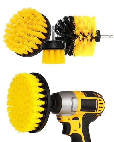 ZOKLU 3 Pcs Brush Attachment for Power Drill - Nylon Drill Brush Scrubber for Showers with Firm Nylon Bristles - Designed for Cleaning Bathroom Tiles, Pool Steps, Garage Floors & Deep Grout Lines - Image 1