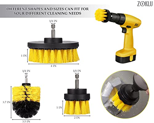ZOKLU 3 Pcs Brush Attachment for Power Drill - Nylon Drill Brush Scrubber for Showers with Firm Nylon Bristles - Designed for Cleaning Bathroom Tiles, Pool Steps, Garage Floors & Deep Grout Lines - Image 2