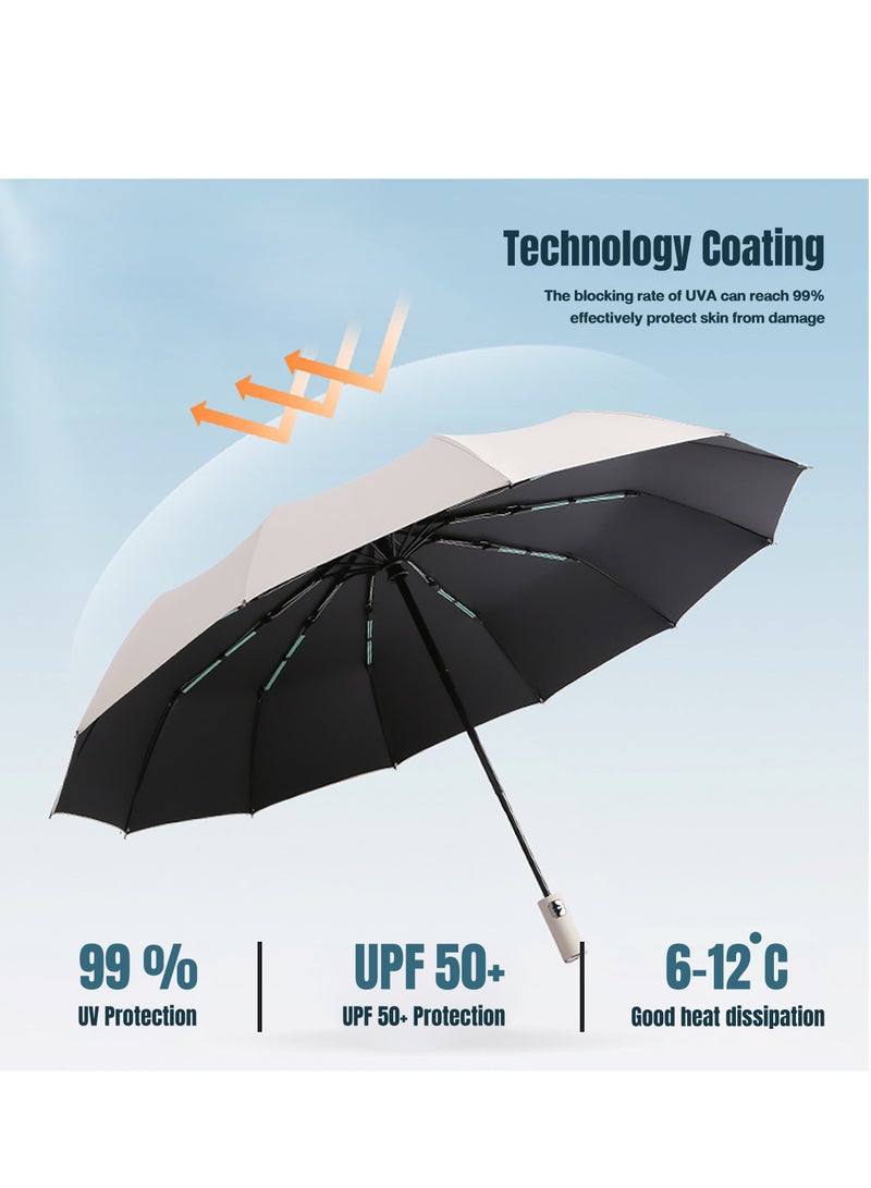 UV Protection Automatic Folding Umbrella, 104cm Long Diameter Umbrella With Sun and Rain Protection Function, Durable and Stylish, Ideal for Sunny and Rainy Weather  - Image 2