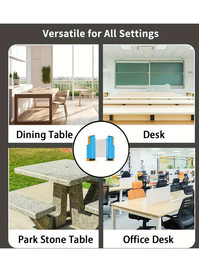 Nariele Portable Table Tennis Training Set That Includes 2 Paddles, 1 Blue And Orange Retractable Net, And 6 Table Tennis Balls, Suitable for Indoor And Outdoor Practice - Image 5