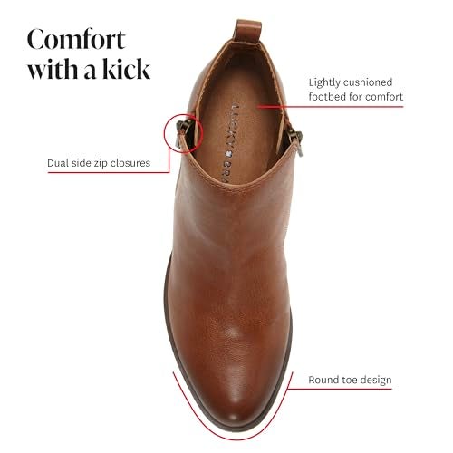 LUCKY BRAND بوتي كاحل نسائي من لكي براند، أسود 03، 8.5 عريض - Image 3