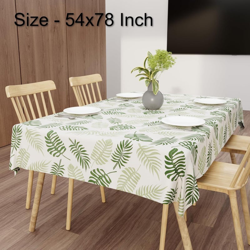 Wings Star Floral Print Exclusive Table Cover|PVC 6 Seater Table cover|Table Sheet For dining, Party, Events|Waterproof Protector|Indoor And Outdoor Use "54x78" Green Leaf - Image 2