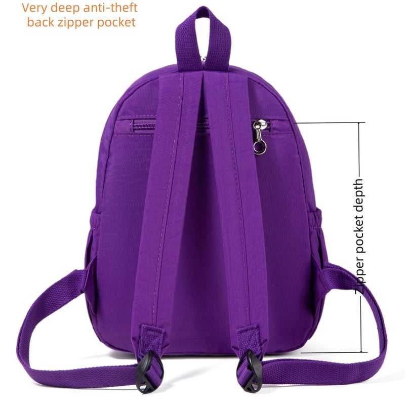 AOTIAN Mini Lightweight 11.8 Inch Backpack Durable Travel Hiking Women and Girls Small Daypack, 7 Liters Dark Violet Purple - Image 4