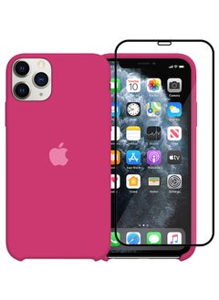 CATANES 2 Packs For iPhone 11 Pro Max Case and Screen Protector Slim Silicone Case Soft Anti-Scratch Full Body Shockproof Protective Case Cover Hot Pink  - Image 2