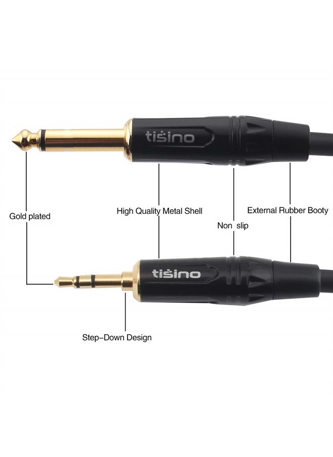 Disino - 1/8 Inch TRS Stereo to Dual 1/4 inch TS Mono Y-Splitter Cable 3.5mm Aux Mini Jack Stereo Breakout Cable Path Cords - 3 feet - Image 1