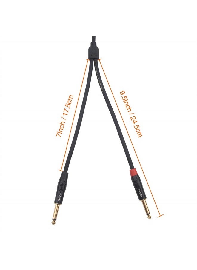 Disino - 1/8 Inch TRS Stereo to Dual 1/4 inch TS Mono Y-Splitter Cable 3.5mm Aux Mini Jack Stereo Breakout Cable Path Cords - 3 feet - Image 1