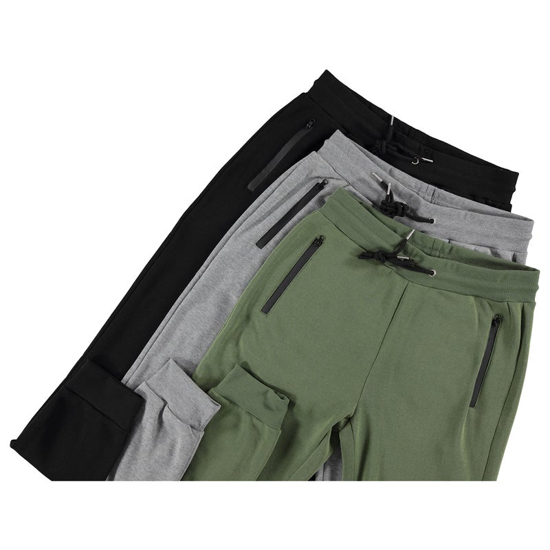 PURE CHAMP Mens 3 Pack Fleece Active Athletic Workout Jogger Sweatpants for Men with Zipper Pocket and Drawstring Size S-3XL (3X-Large, Set 3) - Image 3