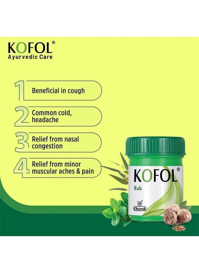 Charak Kofol Rub For Old, Cough, Blocked Nose, Headache, Body Ache, Muscular Stiffness And Breathing Difficulty - 25Ml (Pack Of 2)  - Image 2