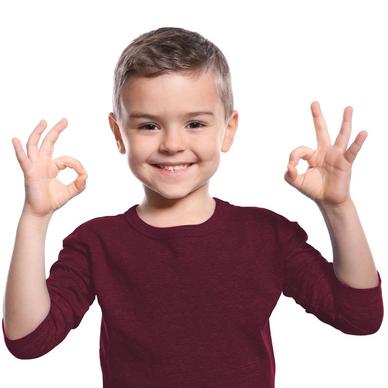 Brix Boys' Long Sleeve Tees - Tagless Crewneck Cotton Soft 4-pk Shirts. 2-20 (3-4T, Black, White, Grey, Marron) - Image 4