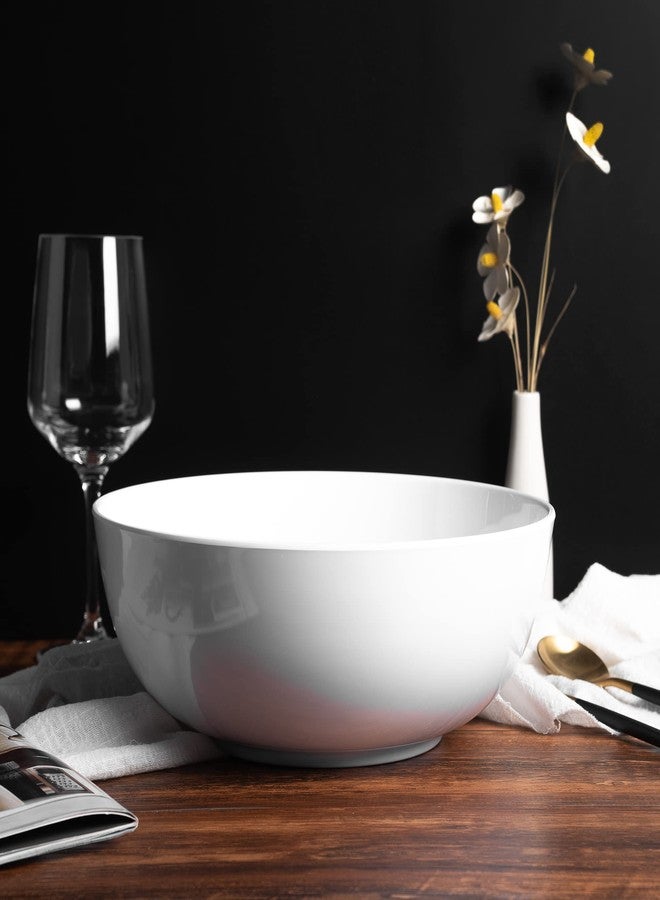 KX-WARE 11-inch Melamine Serving Bowls - Larger Salad Bowls Mixing Bowls, Set of 2 White - Image 3