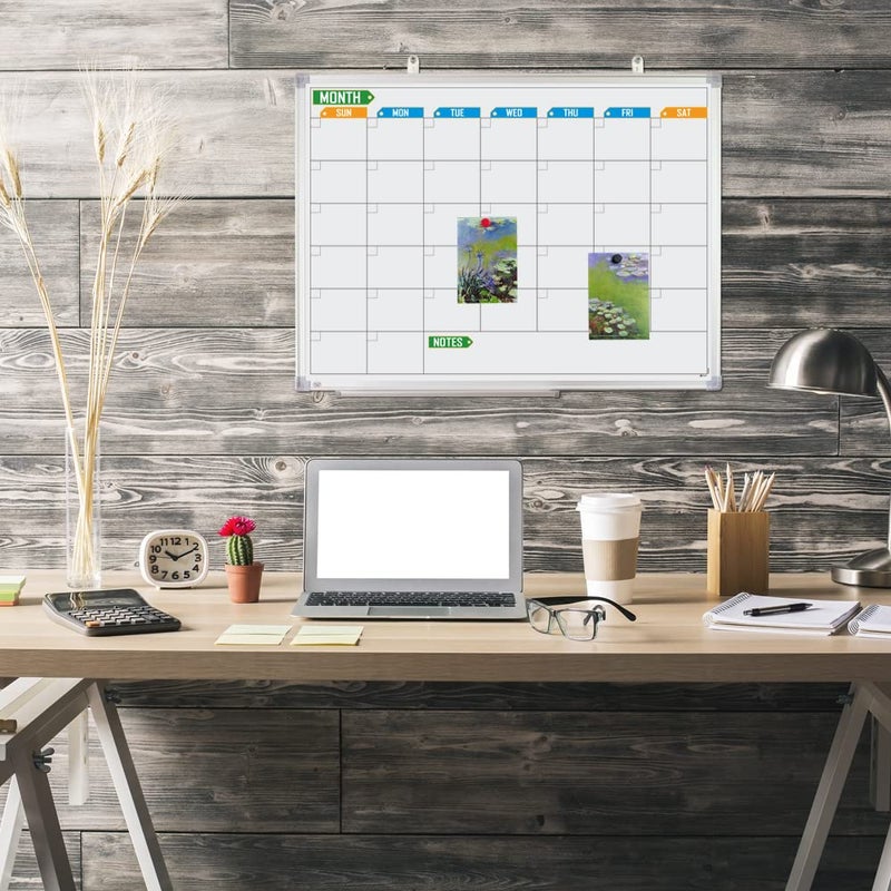 Lockways Dry Erase Calendar Whiteboard, White Board Monthly 24" x 18", Wall-Mounted Aluminum Framed Calendar Board - Image 4