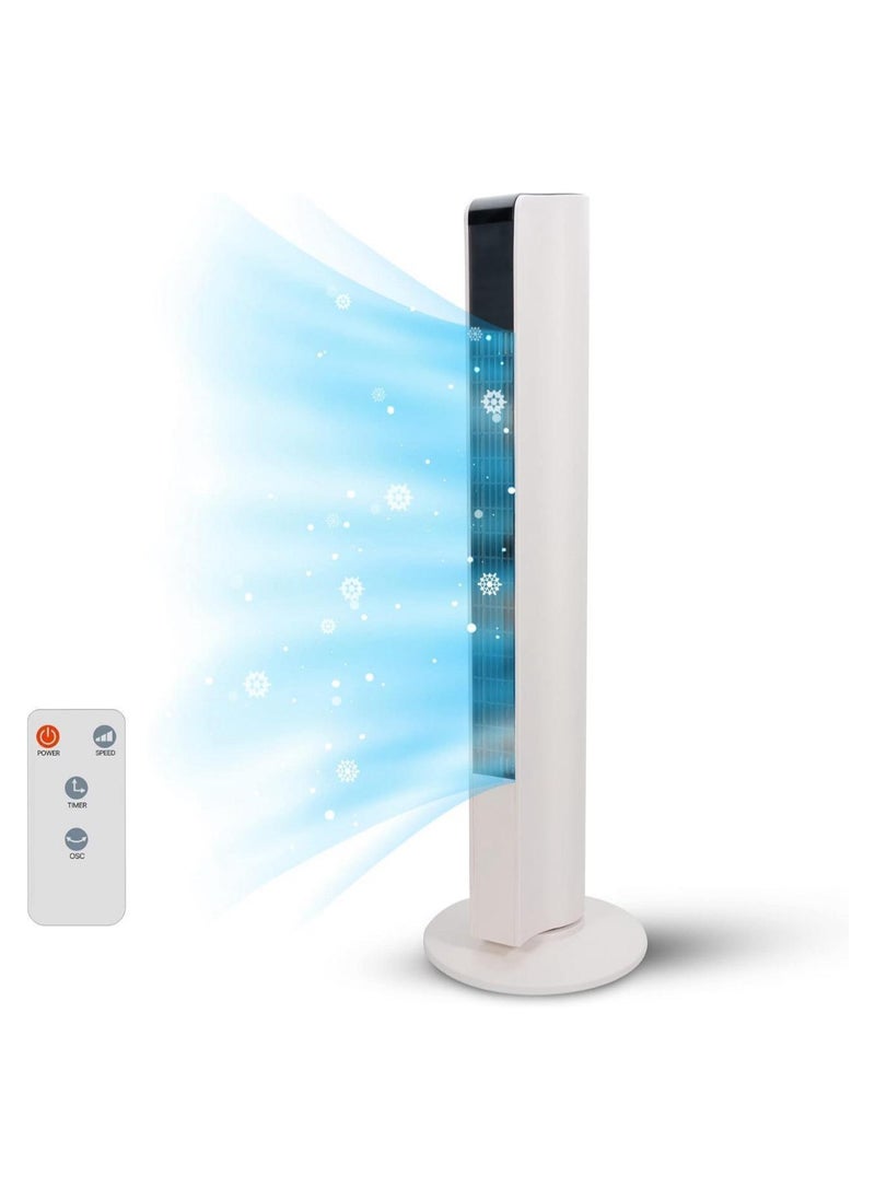 Mobify Tower Fan with Remote Control, 45W , 33inch Standing Fan with Multifunction LED Display, 45° Rotating Bladeless Fan with Timer Function, 3 Speeds Electric Fan for Home, Living Room & Office  - Image 4