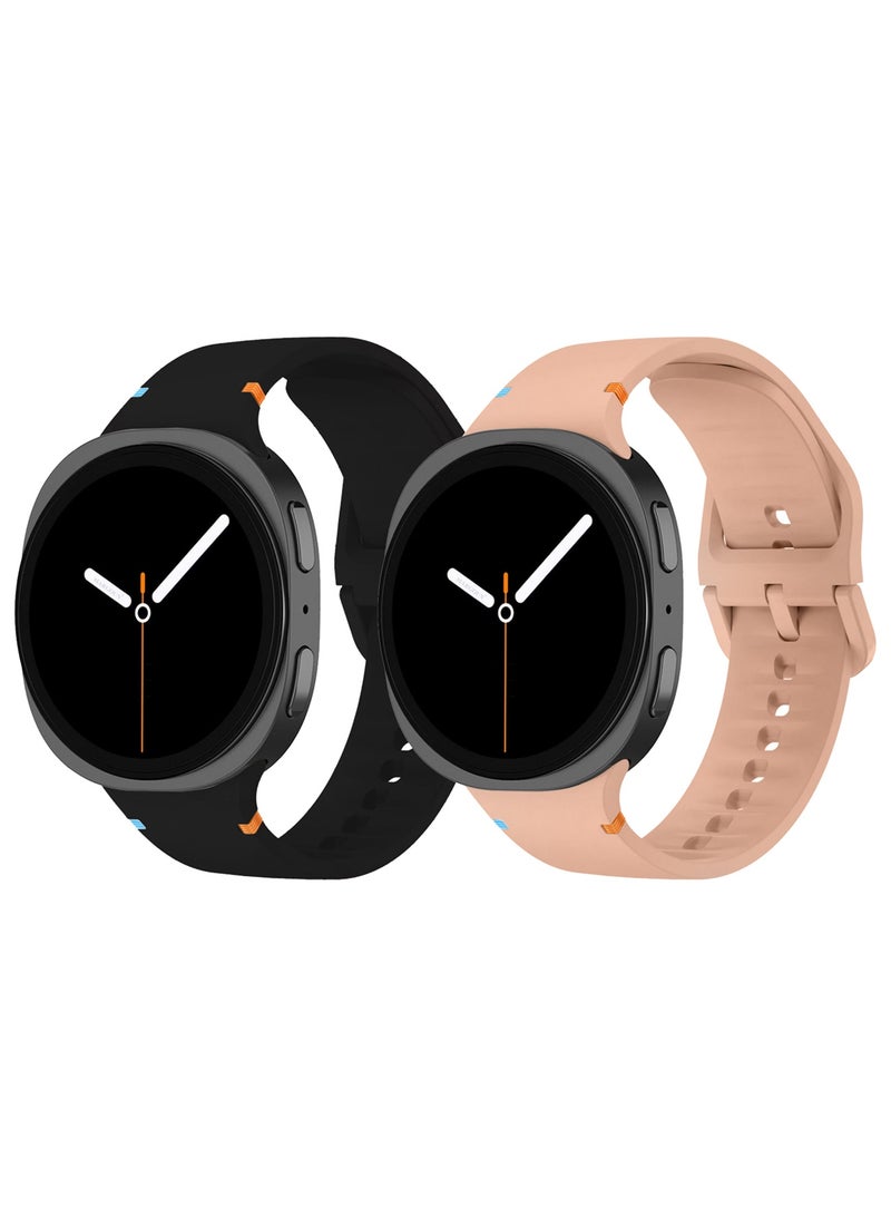 CATANES 2Packs Sport Band for Galaxy Watch 8 40mm 44mm and Watch 8 Classic 46mm, Silicone Replacement Strap, M/L Size - Image 2