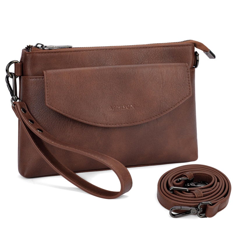 APHISON RFID Wristlet Wallets Clutch Purses For Women, Cell Phone Wallet Purse Shoulder Crossbody Bag with Card Holder - Image 1