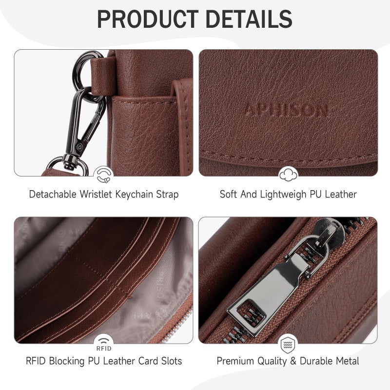 APHISON RFID Wristlet Wallets Clutch Purses For Women, Cell Phone Wallet Purse Shoulder Crossbody Bag with Card Holder - Image 5