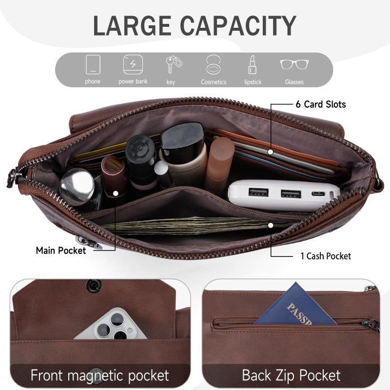 APHISON RFID Wristlet Wallets Clutch Purses For Women, Cell Phone Wallet Purse Shoulder Crossbody Bag with Card Holder - Image 4