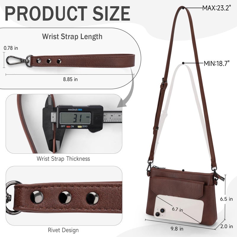 APHISON RFID Wristlet Wallets Clutch Purses For Women, Cell Phone Wallet Purse Shoulder Crossbody Bag with Card Holder - Image 3