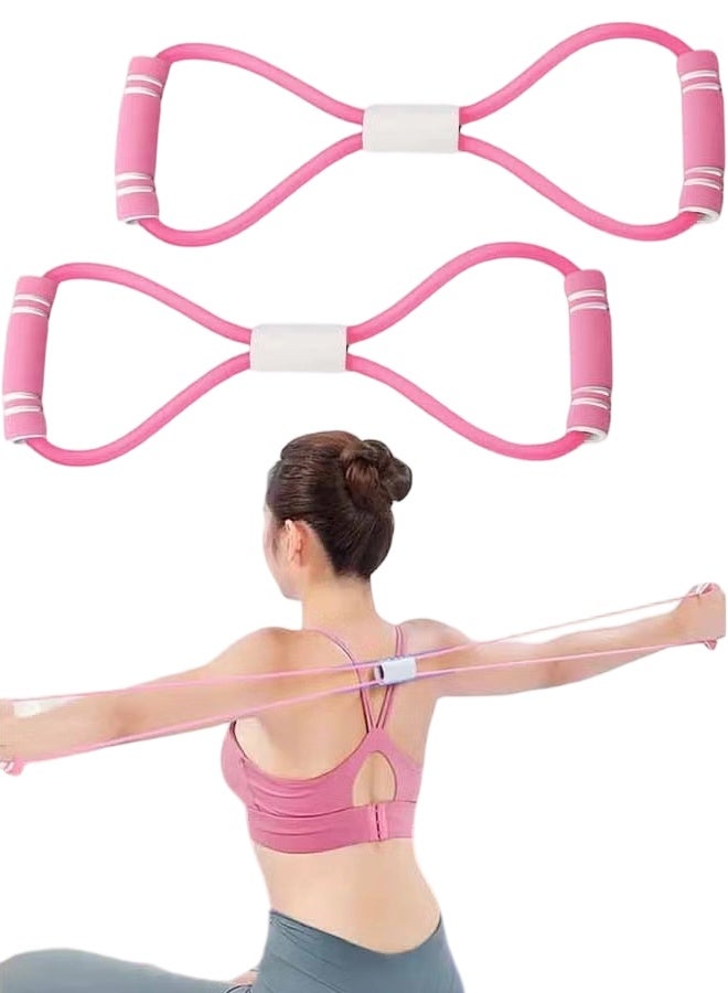 2PCS Resistance Band, Adjustable Figure 8 Exercise Band for arms Chest Expander Lightweight Portable for Home Gym Office Travel Fitness Enthusiasts - Image 1