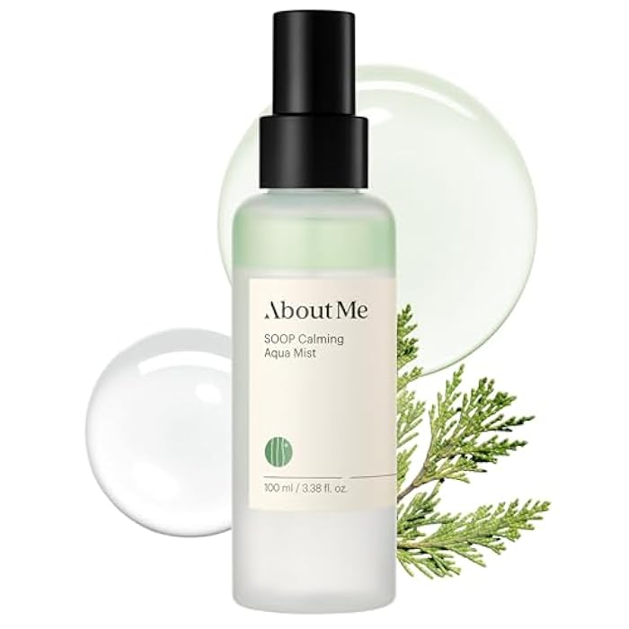 About Me SOOP Calming Aqua Mist – Korean 80.4% Jeju Cypress Water 2-Layer Face Spray for All Skin Types – Daily pH Balancing Mist with Centella & Tea Tree – Korean Skin Care – 4.23oz, 125ml - Image 1