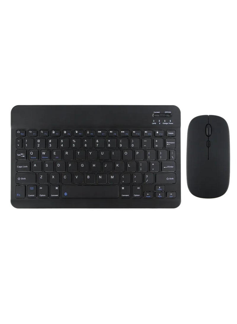 DIGI CORE Universal Portable Rechargeable Mini Wireless Keyboard And Mouse Combo For Tablet Mobile Phone IOS Android And Windows Black 