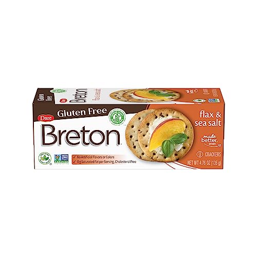 Dare Breton Gluten Free Crackers Original with Flax 476 OuncePack of 1 - Image 1