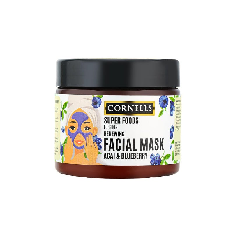 Cornells Wellness Super Foods For Face Care Acai & Blueberry Facial Mask 400g, Antioxidant Rich Face Mask, Skin Treatment, Brightening, Non Greasy, Hydrating Formula, All Skin Types - Image 1
